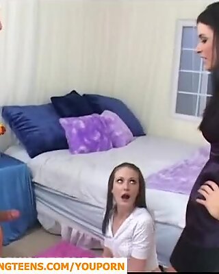 Teen taught how to suck and fuck