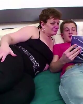 Grandma Teach Young Boy to Fuck and Put Dick in Asshole