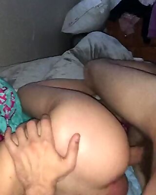 Railing wifey from behind, making her cum, right after fucking a friend