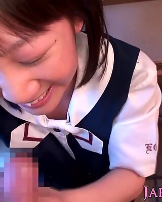 Tiny japanese schoolgirl cumsprayed in mouth