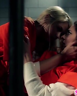Milf inmate licked by lesbian cellmate