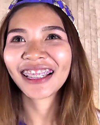 Asian University with braces Girl Creampied